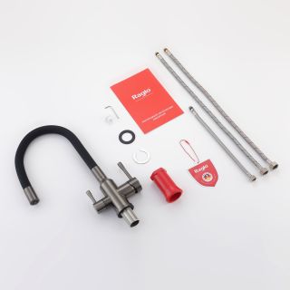 Смеситель для кухни Raglo R81.64.09 с подключением фильтра графит